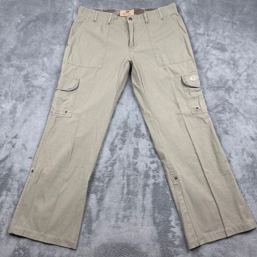 Mossy Oak Womens Cargo Pants Size 12 Green Ripstop Tactical Outdoor Straight Leg